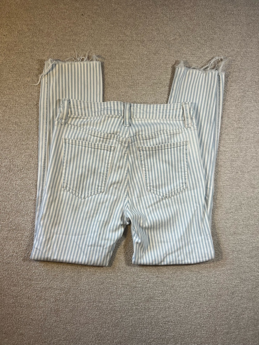 Joe's The Luna High Rise Cigarette Ankle Jeans 70s Style Light Blue Stripes